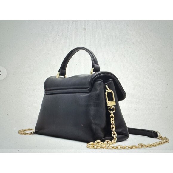 Ted Baker Poppy Small Satchel Crossbody Handbag Lock Black Ocean Nappa Leather - Picture 3 of 13